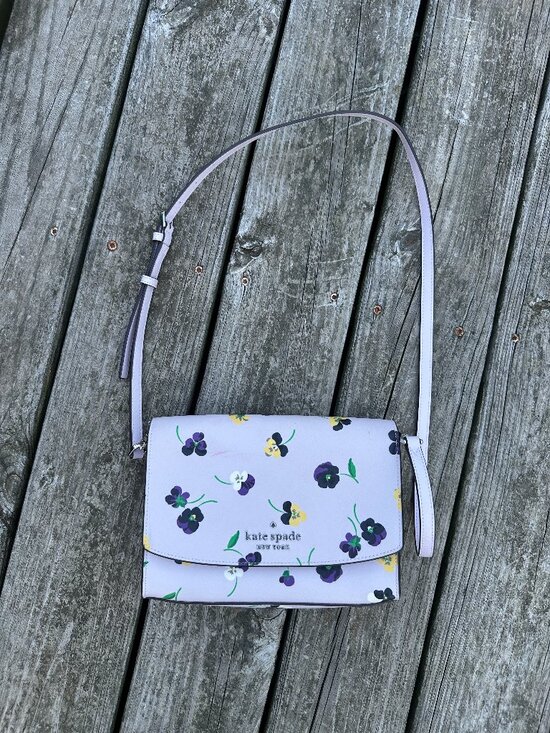 kate spade Handbags - Kate Spade Carson Convertible Crossbody Bag Lilac Pansy Toss Purple Floral Purse